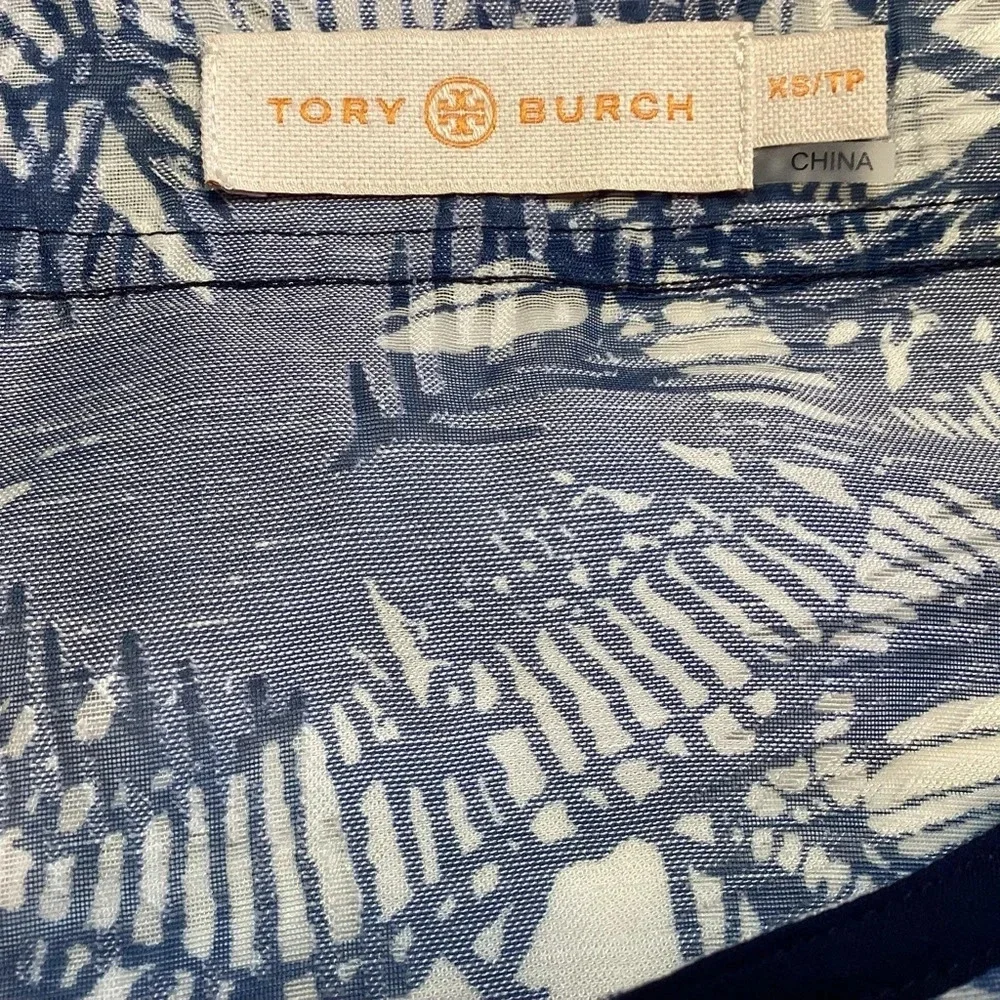 Tory‎ Burch Top/Swimsuit Cover Sz S Blue EUC